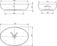 Накладная раковина Abber Karbon AK2041 58 черная, овальная