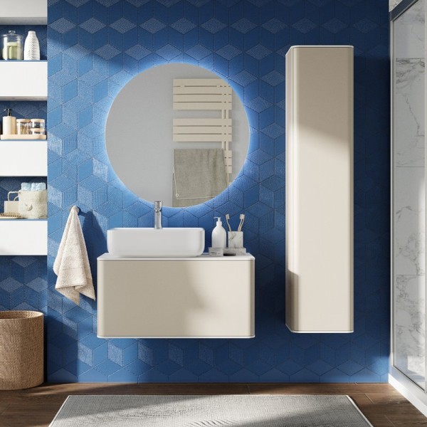 Мебель для ванной комнаты STWORKI Ноттвиль 80 бежевый шелк, без выреза под смеситель