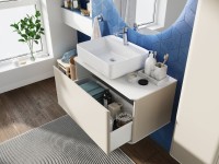 Мебель для ванной комнаты STWORKI Ноттвиль 80 бежевый шелк, без выреза под смеситель