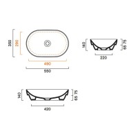 Раковина встраиваемая сверху Catalano Sfera 524550001 55х35 глянцевая белая, овальная