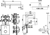 Комплект для ванной Paffoni Elle KITLEQ518CR071 С ВНУТРЕННЕЙ ЧАСТЬЮ, верхний душ 20 см, с термостатом, хром