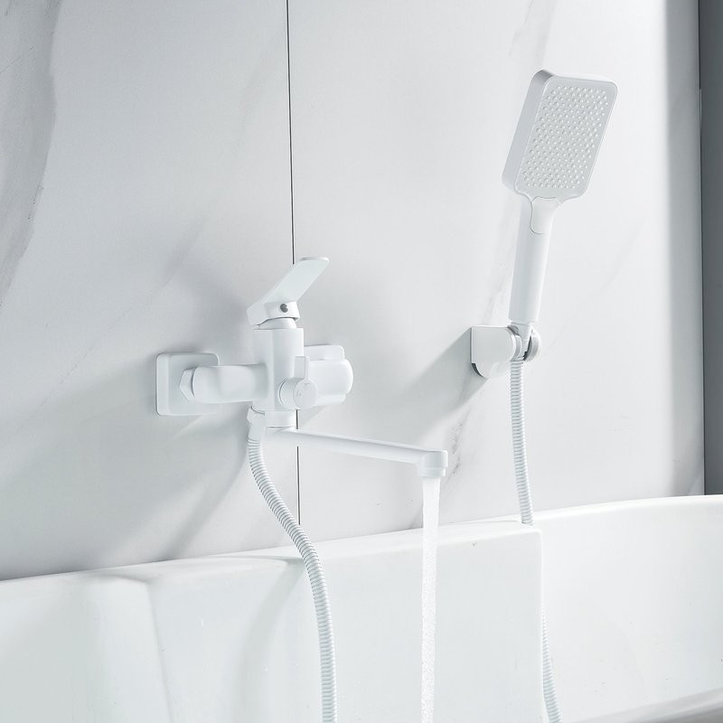 Смеситель для ванны с душем Shevanik S9902C белый