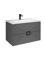 Мебельная раковина Grossman Блисс 70 накладная, глянцевая белая, прямоугольная, искусственный мрамор