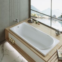 Акриловая ванна Alex Baitler Saima 170x70 см, встраиваемая, белая, с экраном