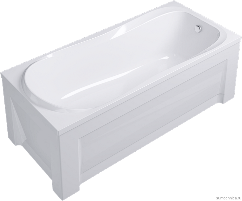 Акриловая ванна Alex Baitler Saima 170x70 см, встраиваемая, белая, с экраном