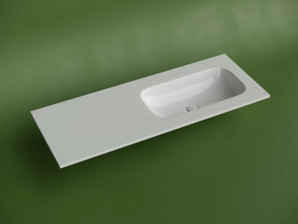 Раковина накладная Ceramicanova Grace, чаша справа, без отв под смеситель, 1210x457x137, белый, CN7021wx