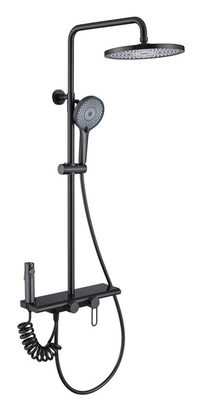 Душевая стойка Olive'S Kabrera 37294KBB с гигиеническим душем, черная матовая