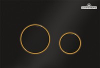 Комплект Lavinia Boho Унитаз подвесной One Rimless 3302103R + Крышка-сиденье One 33290200 с микролифтом + Инсталляция RelFix 38010010 + Кнопка RelFix 38050803 матовая черная, золотой глянец + Дозатор RelFix 38040010