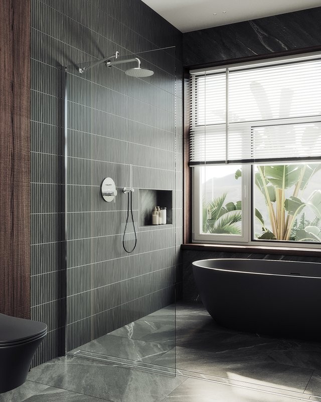 Душевая перегородка Maybahglass MGD-677-5ш 109 см, профиль хром матовый, стекло прозрачное