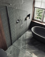 Душевая перегородка Maybahglass MGD-677-5ш 109 см, профиль хром матовый, стекло прозрачное