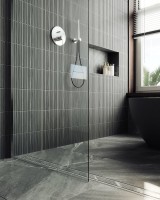 Душевая перегородка Maybahglass MGD-677-5ш 109 см, профиль хром матовый, стекло прозрачное