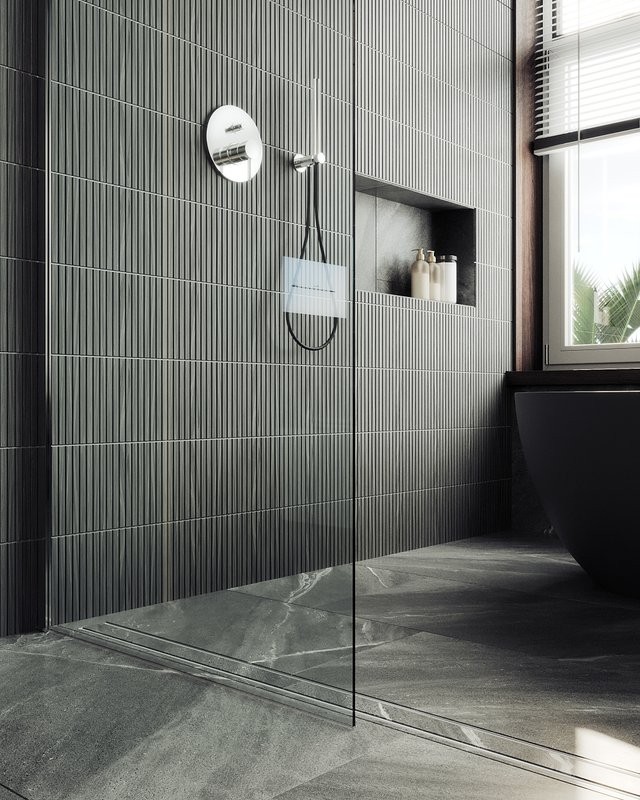 Душевая перегородка Maybahglass MGD-677-5ш 109 см, профиль хром матовый, стекло прозрачное