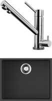 Комплект Мойка Omoikiri Bosen 54-U-BL черная + Смеситель Tonami C хром