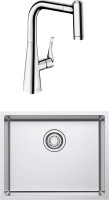 Комплект Мойка Omoikiri TADZAVA 54-U/I ULTRA-IN + Смеситель Hansgrohe Metris M71 14834000 хром