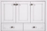 Тумба с раковиной ASB-Woodline Салерно 80 белая, патина серебро