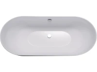 Акриловая ванна Grossman GR-2501MB 170x80 см, отдельностоящая, черная матовая, овальная, с каркасом, со сливом-переливом