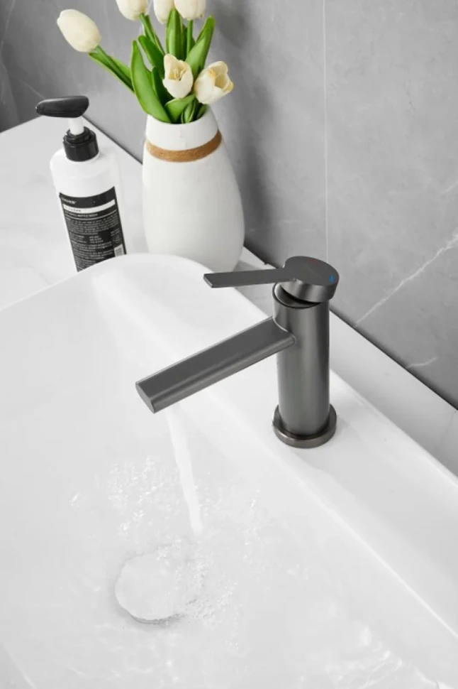 Смеситель для раковины BELZ B813 B10813-3 оружейная сталь