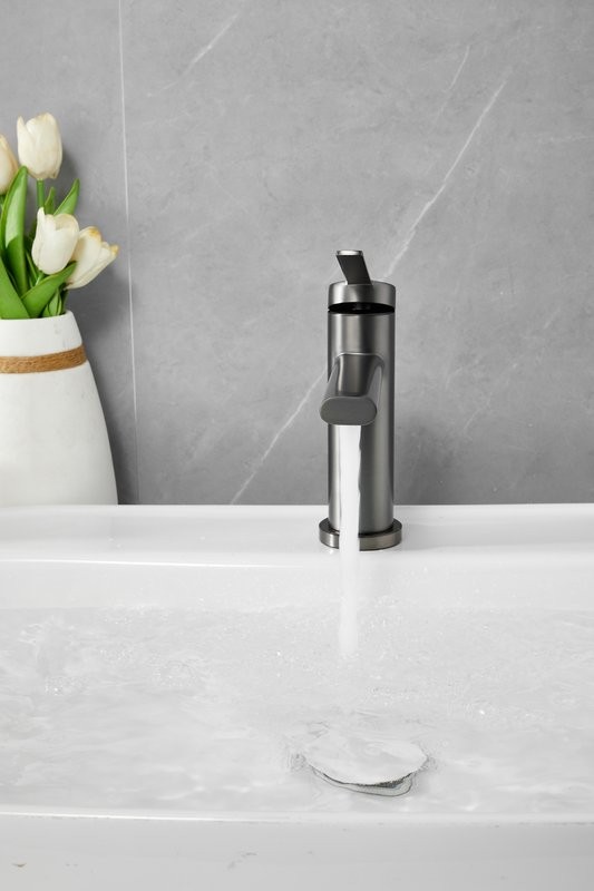 Смеситель для раковины BELZ B813 B10813-3 оружейная сталь