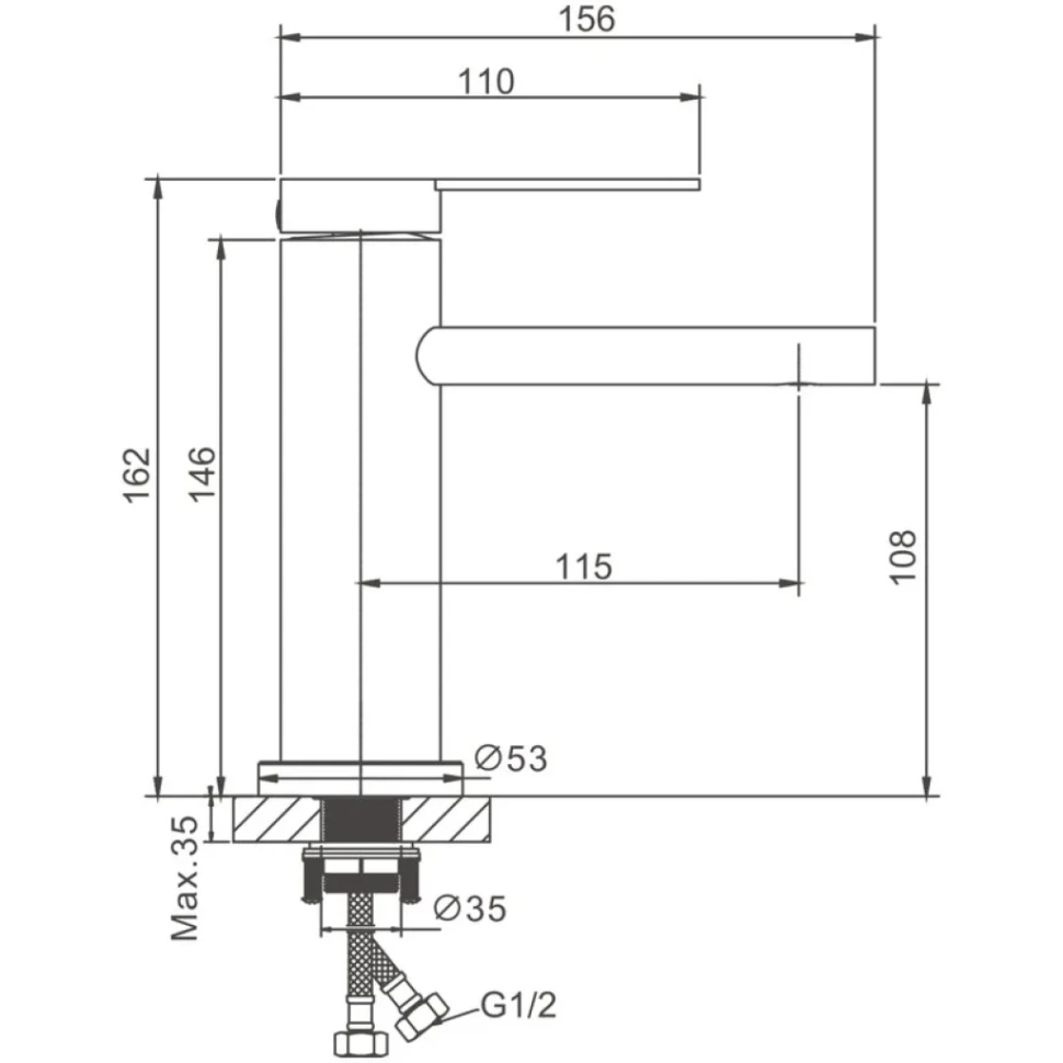 Смеситель для раковины BELZ B813 B10813-3 оружейная сталь