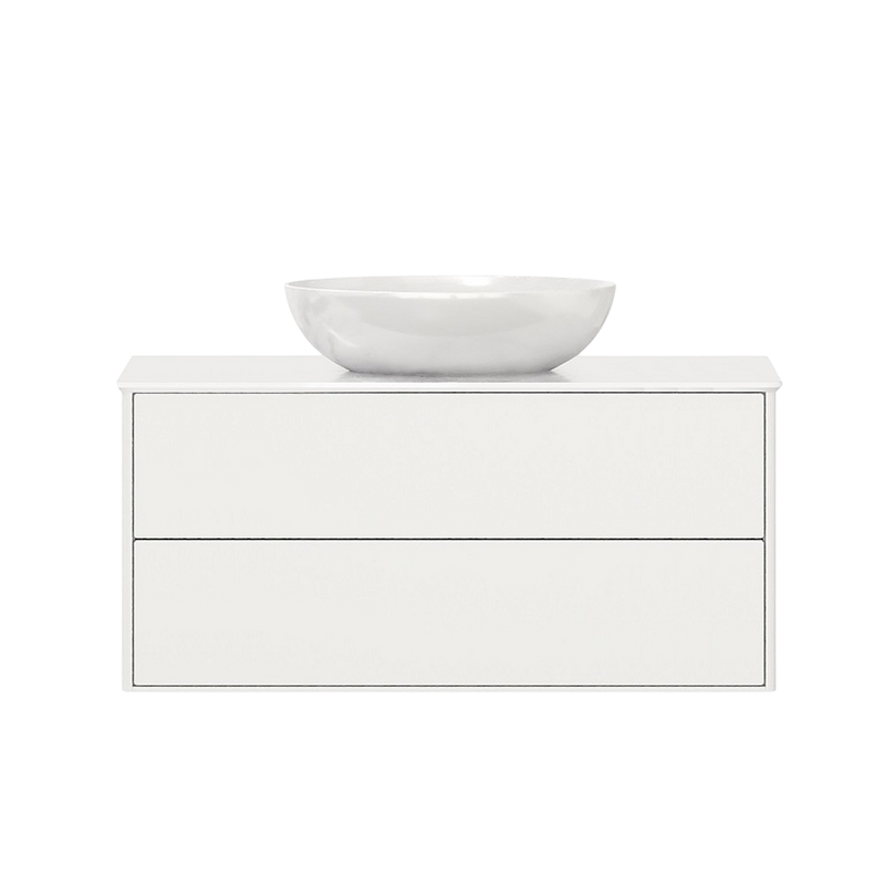 Тумба с раковиной Belux Джаз 110 подвесная, белая глянцевая, раковина Дубай 56