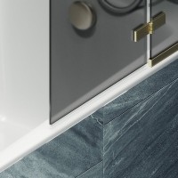Шторка на ванну Maybahglass MGV-919-3 99 см, профиль золото, стекло графит матовое
