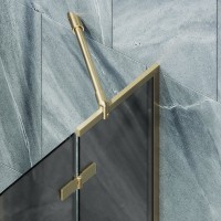 Шторка на ванну Maybahglass MGV-919-3 99 см, профиль золото, стекло графит матовое