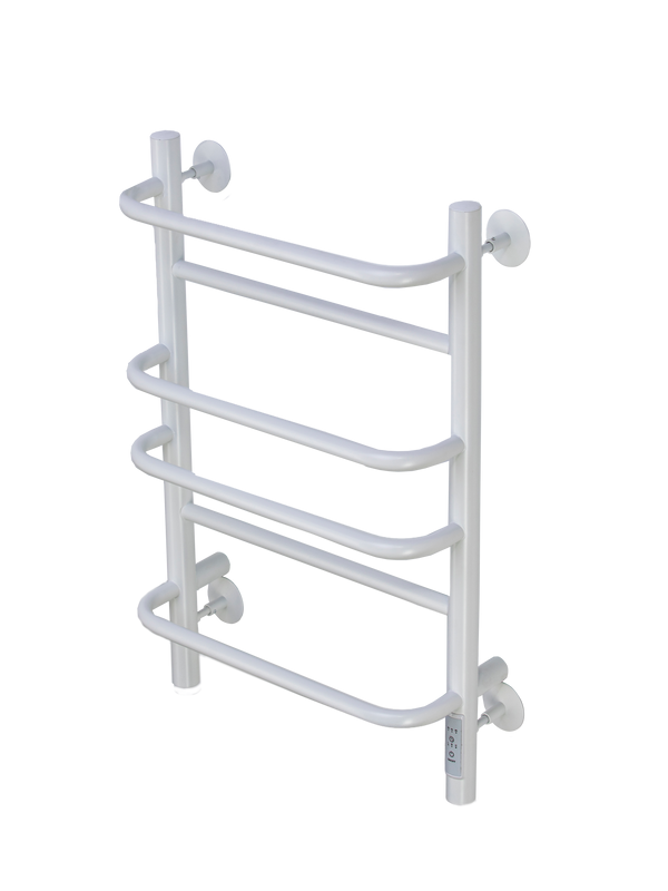 Полотенцесушитель электрический Comfysan Puro EC-6 60x55 см, скрытое подключение справа, слева, матовый белый, лесенка, из стали, с полкой