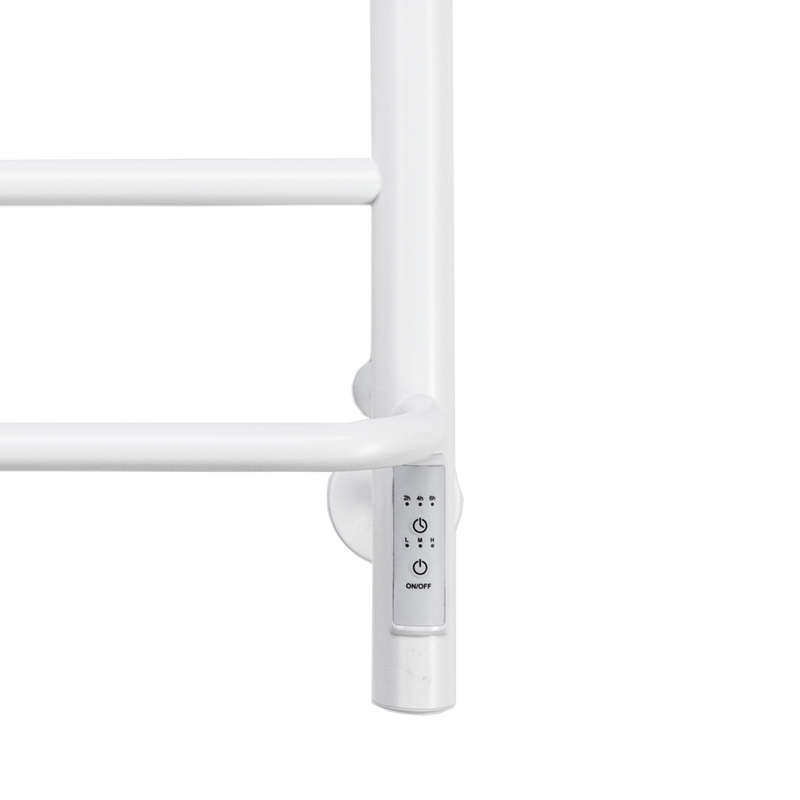 Полотенцесушитель электрический Comfysan Puro EC-6 60x55 см, скрытое подключение справа, слева, матовый белый, лесенка, из стали, с полкой