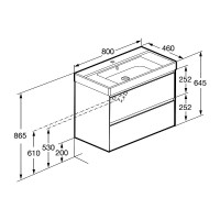 Мебель для ванной комнаты Roca Ona 80 бежево-серая матовая