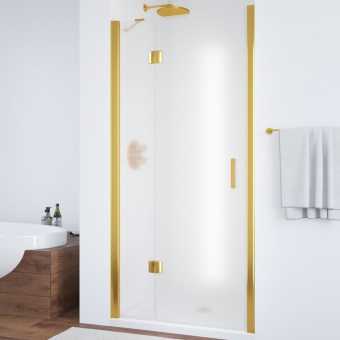 Душевая дверь в нишу Vegas Glass AFP 120 09 10 L профиль золото, стекло сатин