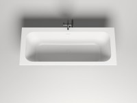 Ванна из искусственного камня Salini Orlanda Axis Kit S-Sense 190x80 см, встраиваемая, белая, на ножках, со сливом-переливом