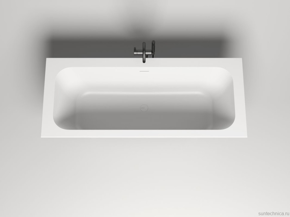 Ванна из искусственного камня Salini Orlanda Axis Kit S-Sense 190x80 см, встраиваемая, белая, на ножках, со сливом-переливом