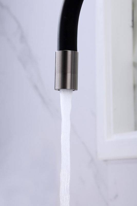 Комплект Мойка Paulmark Vista PM304444-GM вороненая сталь + Смеситель Salix 213419-GM вороненая сталь, черный, с гибким изливом