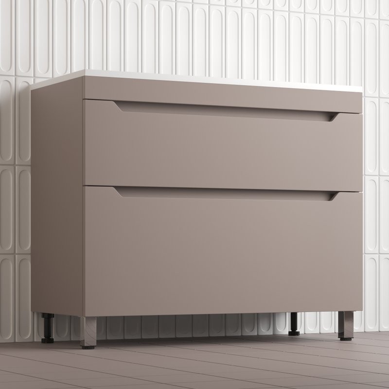 Тумба под раковину без столешницы Style Line Остин 100 напольная, тауп темный эмаль plus