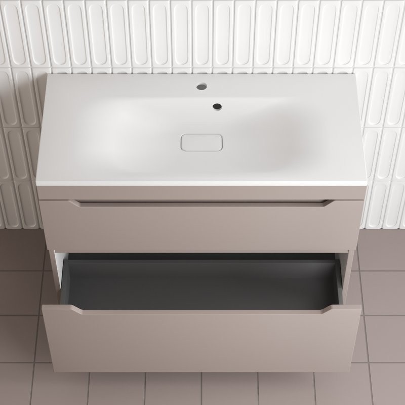 Тумба под раковину без столешницы Style Line Остин 100 напольная, тауп темный эмаль plus