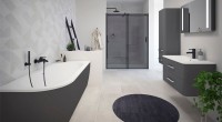 Акриловая ванна Cezares Slim SLIM CORNER-180-80-60-R-NERO-SET 180x80 см, правая, пристенная, черная матовая, асимметричная, с каркасом, со сливом-переливом