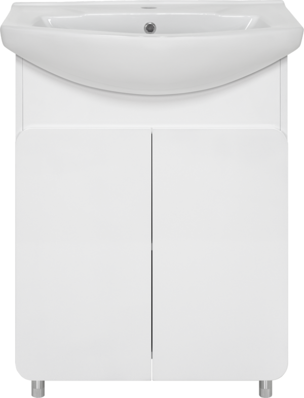 Тумба с раковиной Misty Чегет 65, напольная, белая