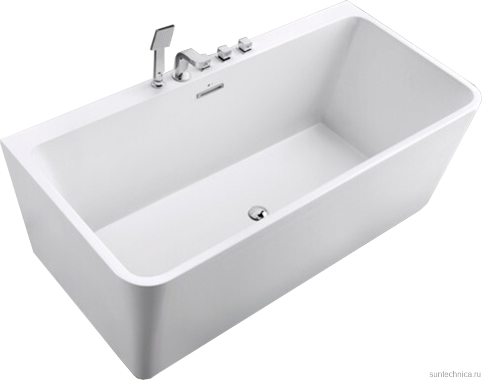 Акриловая ванна Esbano Paris SM 170x85 см, отдельностоящая, белая, со сливом-переливом