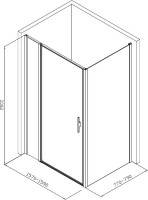 Душевой уголок Allen Brau Priority 160x80, профиль серебро браш, стекло прозрачное