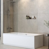 Шторка на ванну Cezares Liberta V-1-TB-90/155-C-Cr стекло прозрачное