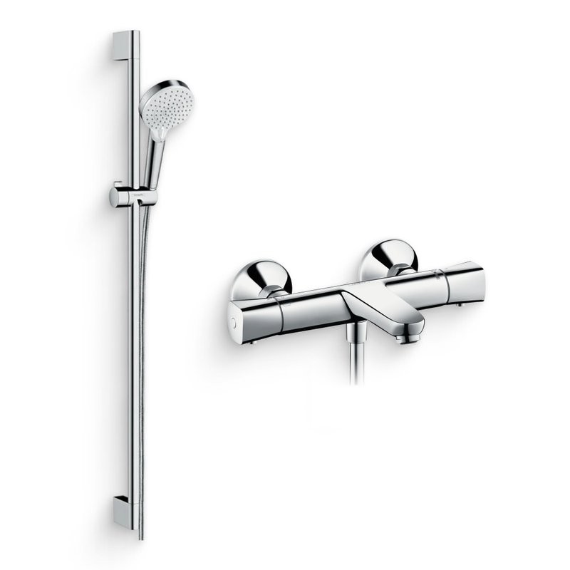 Душевой комплект Термостат Hansgrohe Ecostat universal 13123000 для ванны с душем + Гарнитур Crometta Vario 900 26536400