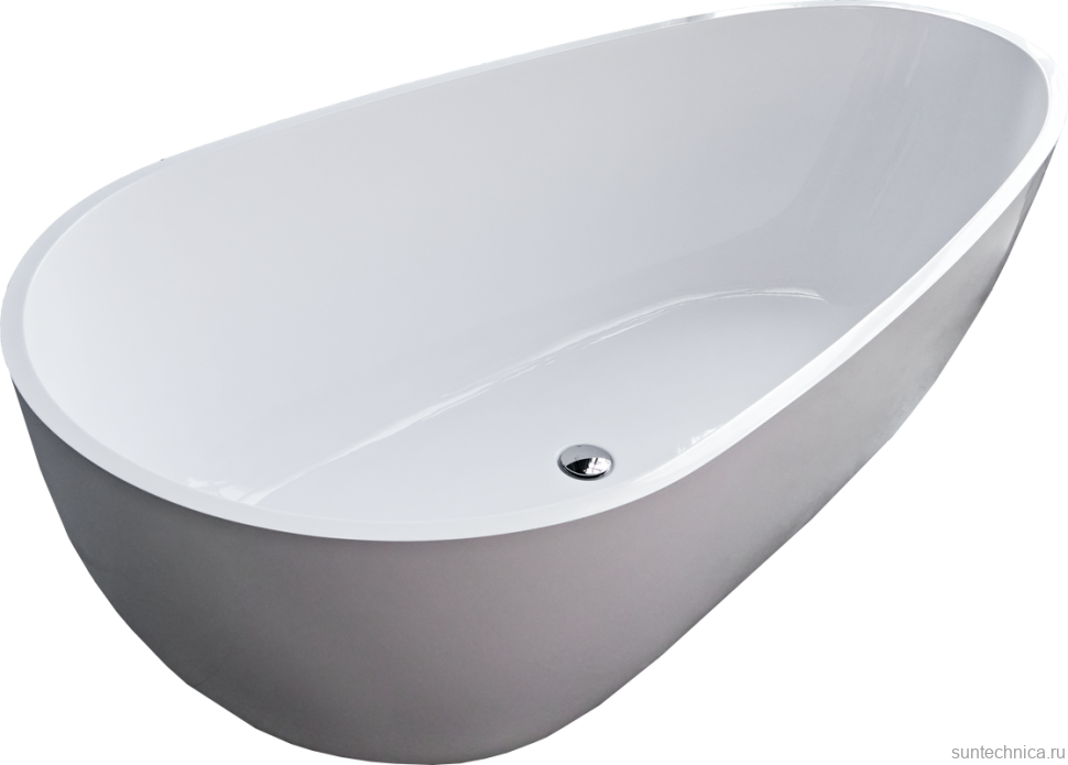 Ванна из искусственного камня Marmo Bagno Венеция 170x85 см, отдельностоящая, белая, овальная
