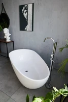 Ванна из искусственного камня Marmo Bagno Венеция 170x85 см, отдельностоящая, белая, овальная