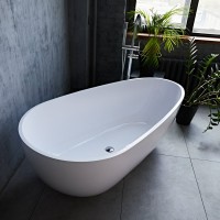 Ванна из искусственного камня Marmo Bagno Венеция 170x85 см, отдельностоящая, белая, овальная