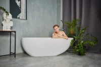 Ванна из искусственного камня Marmo Bagno Венеция 170x85 см, отдельностоящая, белая, овальная
