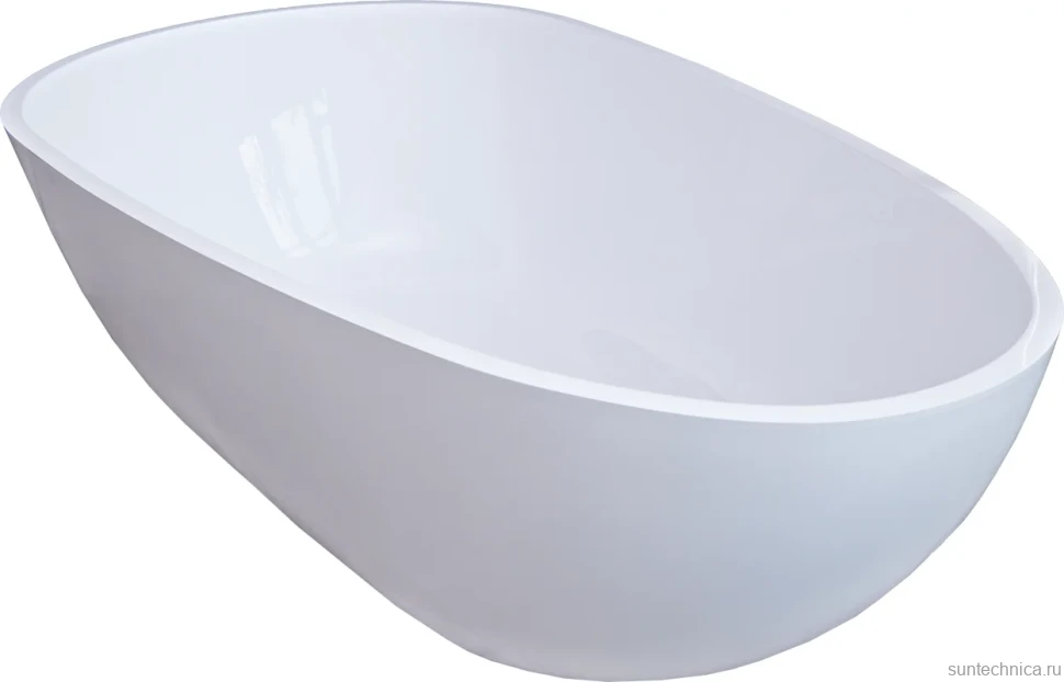 Ванна из искусственного камня Marmo Bagno Венеция 170x85 см, отдельностоящая, белая, овальная