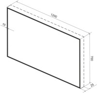 Зеркало Wellsee 7 Rays’ Spectrum 120х70 с подсветкой, черное