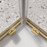 Душевой уголок BelBagno Luce A-2-90-C-ORO 90x90, профиль золото, стекло прозрачное