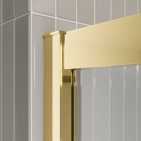 Душевой уголок BelBagno Luce A-2-90-C-ORO 90x90, профиль золото, стекло прозрачное