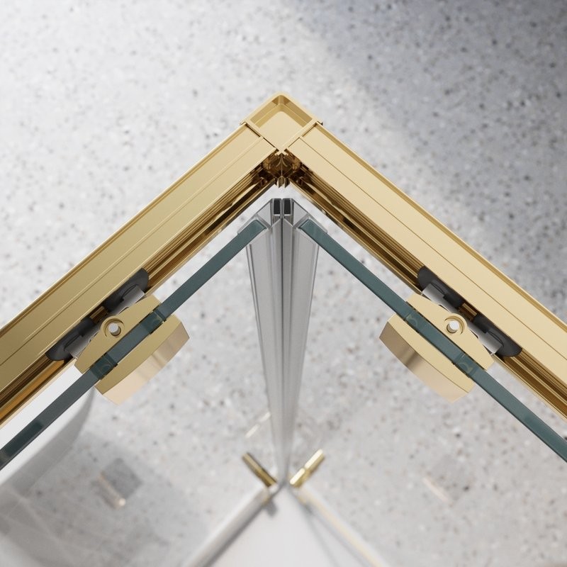 Душевой уголок BelBagno Luce A-2-90-C-ORO 90x90, профиль золото, стекло прозрачное
